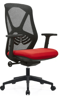 Maxi Mid Back Office Chair - Black Back & Red Seat