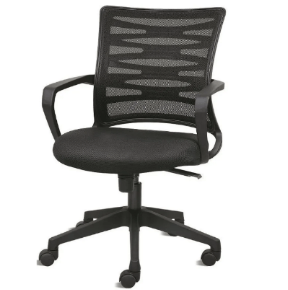 Kabil Mid Back Office Chair - Black Back & Black Seat