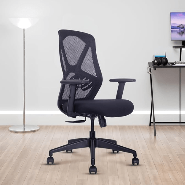 Maxi Mid Back Office Chair - Black Back & Black Seat