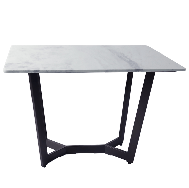 Aanvo Marble Top 4 Seater Dining Table In Black Finish