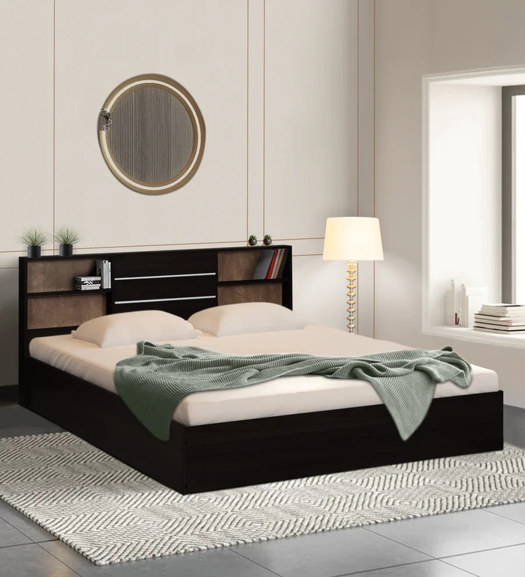 Amari King Size Bed Without Storage In Wenge & Marble Colour
