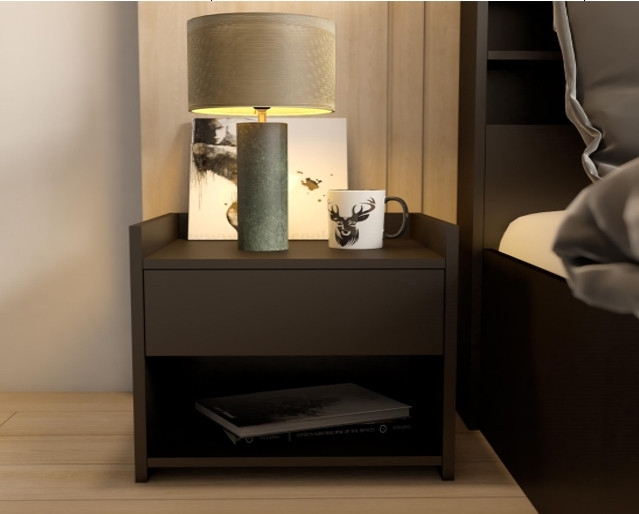 Juno Bed Side Table with Drawer-Wenge