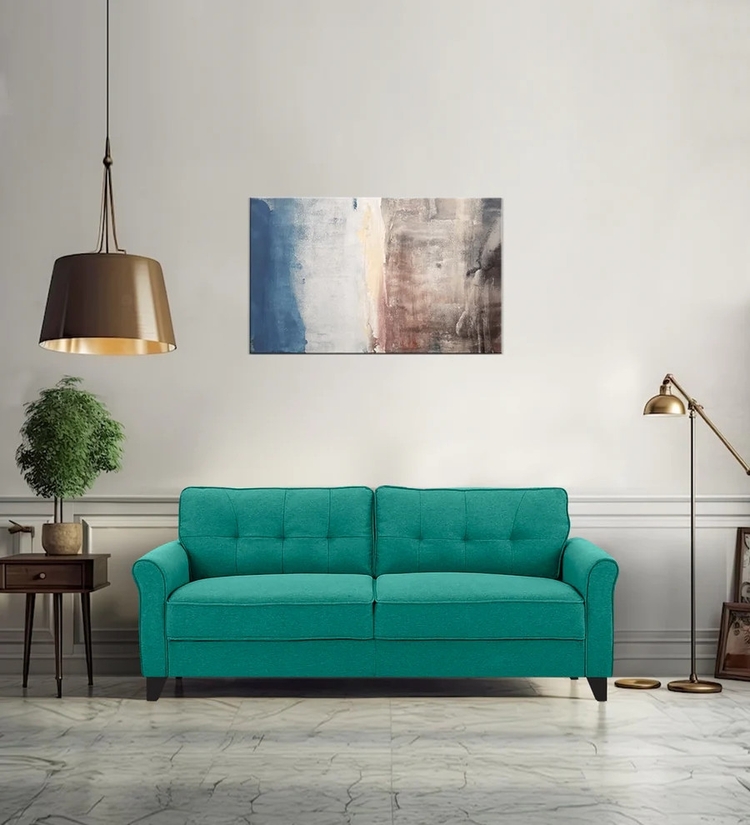 Textura Miranda 3 Seater Sofa In Cerulean Blue Colour