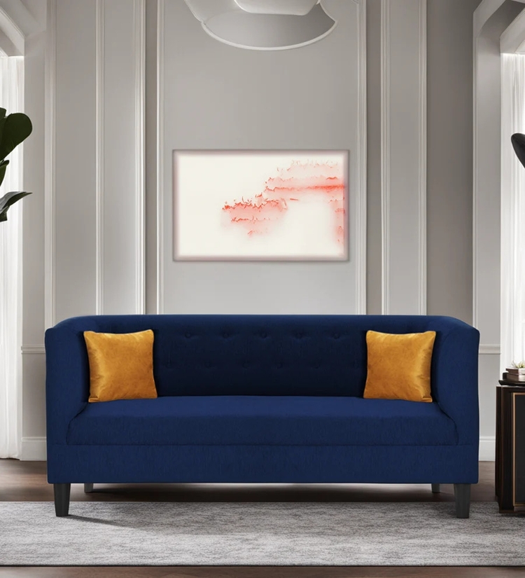 Textura Evara 3 Seater Sofa In Cool Cobalt Colour