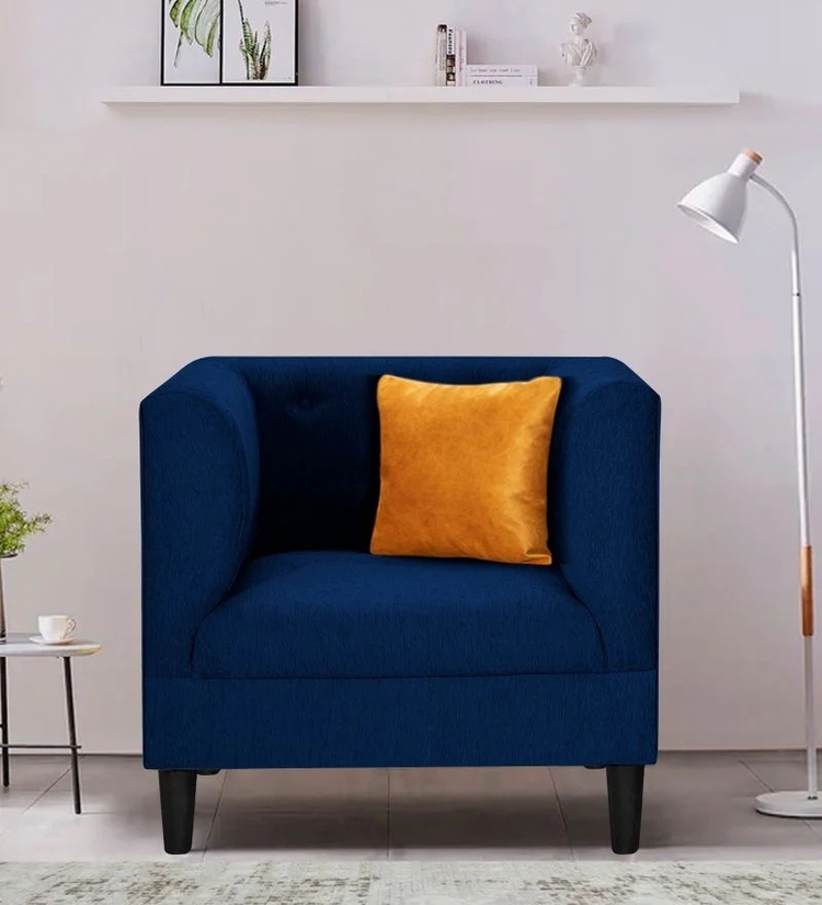 Textura Evara 1 Seater Sofa In Cool Cobalt Colour