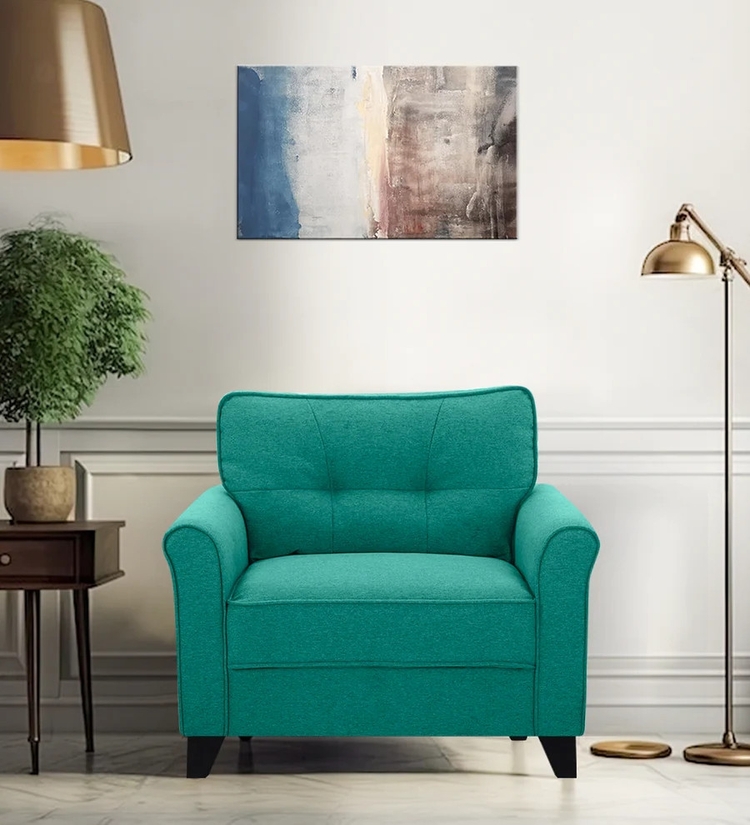 Textura Miranda 1 Seater Sofa In Cerulean Blue Colour