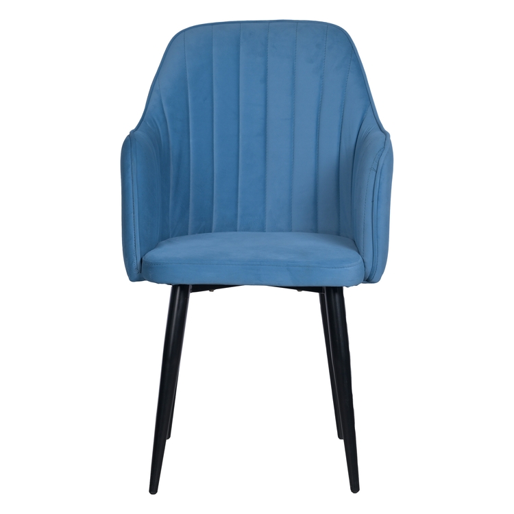 Harley Slipper Chair In Blue Fabric