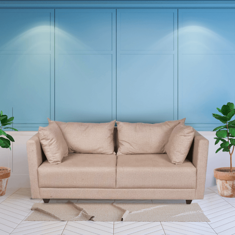Textura Nixie 3 Seater Sofa In Neutral Beige Colour