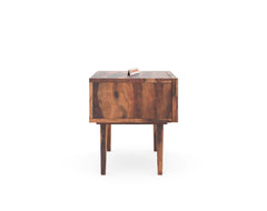 Zoji Bedside Table with Single Drawer Storage in Sheesham with Drawer Facia Amara in Sheesham