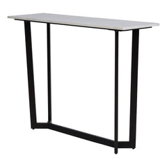 Aanvo Marble Top Console Table In Dark Bronze Finish