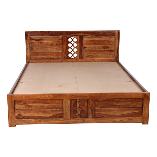 Ethiro Sheesham Queen Bed with Box Storage