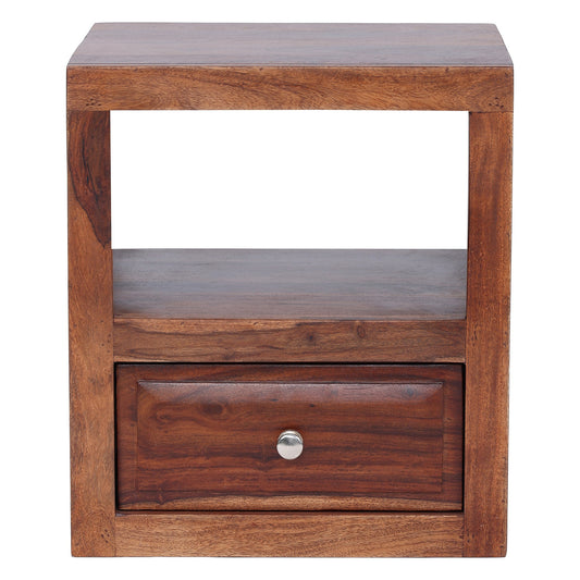 Asiro Sheesham Bedside Table with Single Drawer