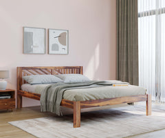 Oriel Sheesham Queen Bed - Non Storage