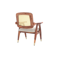 CaneHarmony Riva Sheesham Wood Arm Chair with Cane in Teak Finish