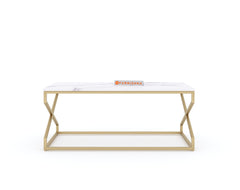 Melbourne Marble Coffee Table In Gold Finish