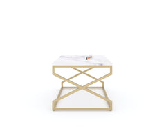 Melbourne Marble Coffee Table In Gold Finish