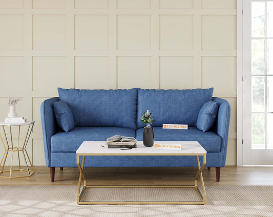 Melbourne Marble Coffee Table In Gold Finish