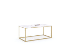 Winslow Marble Coffee Table In Gold Finish