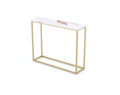 Winslow Marble Console Table In Gold Finish