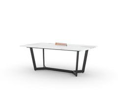 Aanvo Marble Top Coffee Table In Black Finish