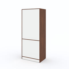 Markon 2 Door Wardrobe with Mirror - White & Walnut Finish