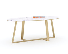 Kolia Marble Coffee Table In Gold Finish