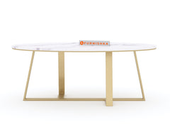 Kolia Marble Coffee Table In Gold Finish