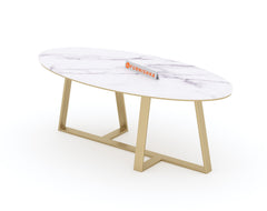 Kolia Marble Coffee Table In Gold Finish