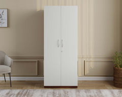 Varino 2 Door Wardrobe - White & Walnut Finish