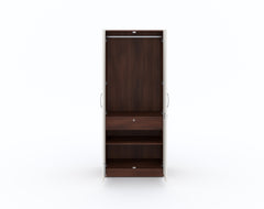 Varino 2 Door Wardrobe - White & Walnut Finish