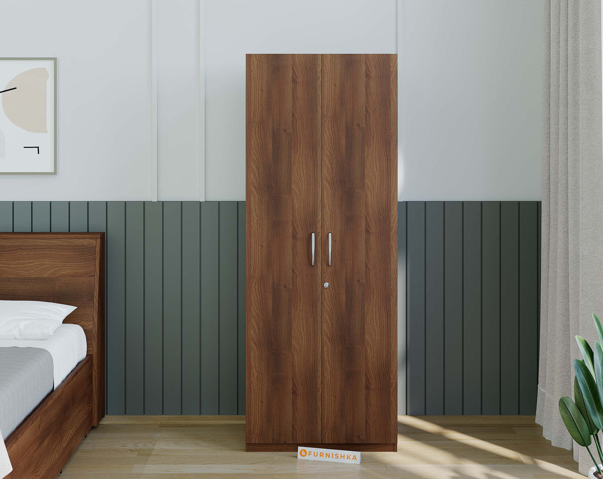 Zeta 2 Door Wardrobe - Walnut Finish