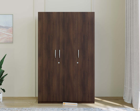 Zeta 3 Door Wardrobe - Walnut Finish