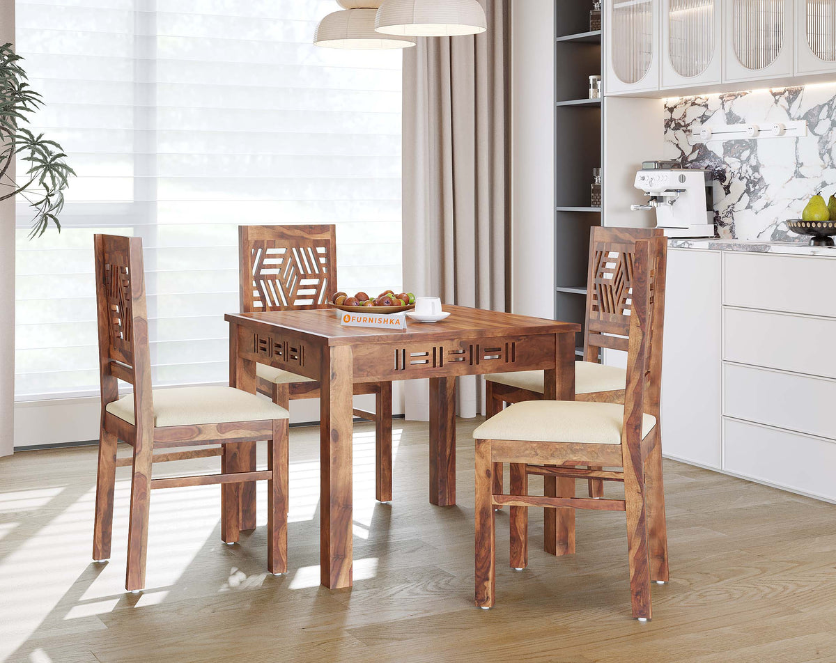 Adiva 4 Seater Sheesham wood Dining Set with Adiva Sheesham Dining Chair