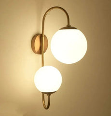 Acnh Dual Globe Glass Metal Wall Lamp