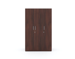 Zeta 3 Door Wardrobe - Walnut Finish