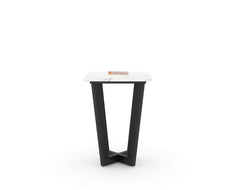 Aanvo Marble Top Side Table In Dark Bronze Finish