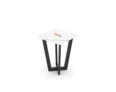 Aanvo Marble Top Side Table In Dark Bronze Finish