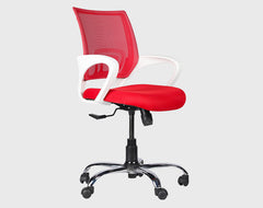 Bryce Ergonomic Mid Back Office Chair - Red Mesh