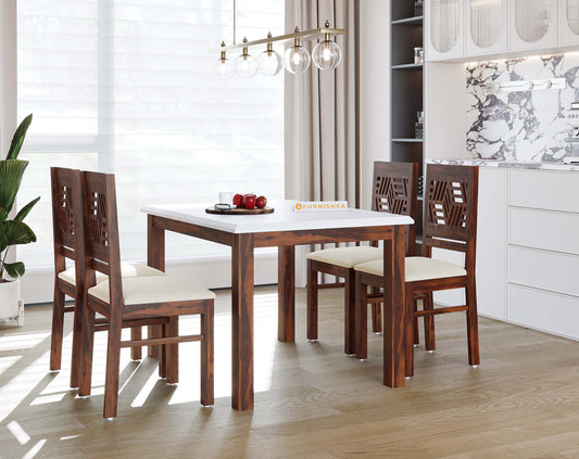 Zhera Marble Top 4 Seater Dining Table