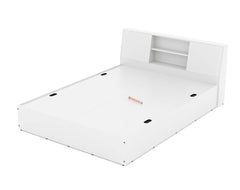 Allen Queen Bed with Box Storage in White