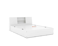 Allen Queen Bed with Box Storage in White