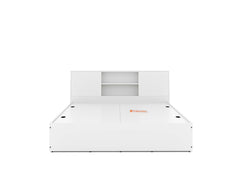 Allen Queen Bed with Box Storage in White