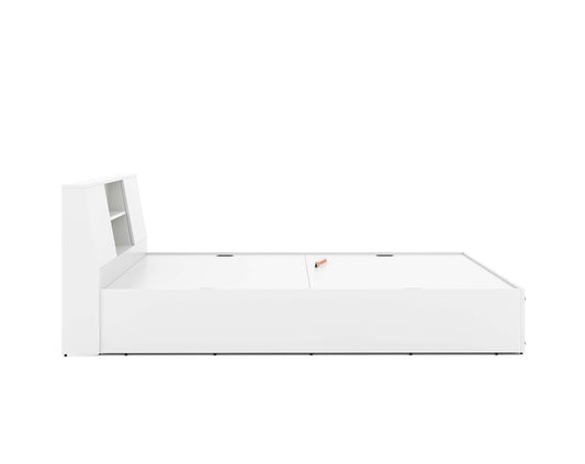 Allen Queen Bed with Box Storage in White