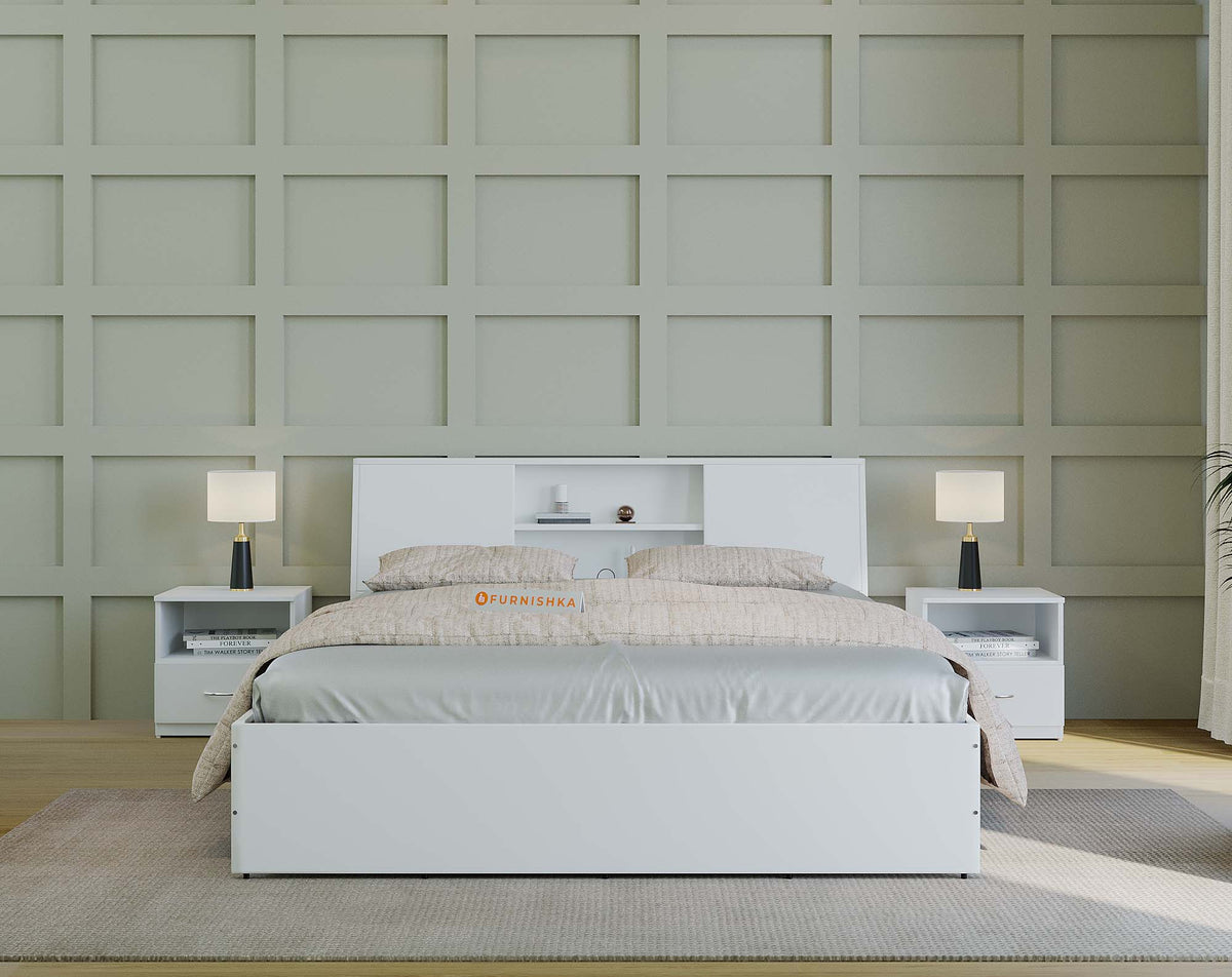 Allen Queen Bed without Storage in White