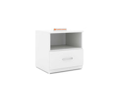 Allen Bedside Table with Single Drawer in White