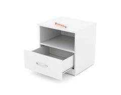 Allen Bedside Table with Single Drawer in White