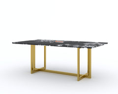 Rodano Dining Table with Etna Black Marble Top - 6 Seater