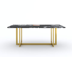 Rodano Dining Table with Etna Black Marble Top - 6 Seater