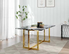 Rodano Dining Table with Etna Black Marble Top - 4 Seater