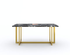 Rodano Dining Table with Etna Black Marble Top - 4 Seater